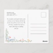 Meadow Pastel Franse Rozen Bedankt Briefkaart (Achterkant)