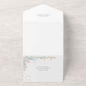 Meadow Pastel Franse Rozen Bloemenbruiloft All In One Uitnodiging (Buitenkant)