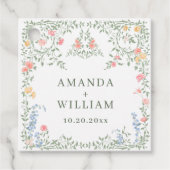 Meadow Pastel Franse Rozen Bloemenbruiloft Bedankjes Labels (Voorkant)