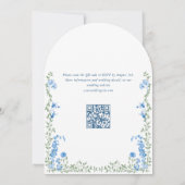 Meadow Pastel Franse Rozen Bloemenbruiloft QR code Kaart (Achterkant)