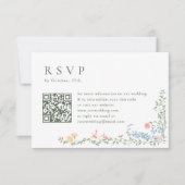 Meadow Pastel Franse Rozen Bloemenbruiloft RSVP Kaartje (Voorkant)