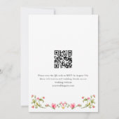 Meadow Pastel Franse Rozen Floral QR code Huwelijk Kaart (Achterkant)