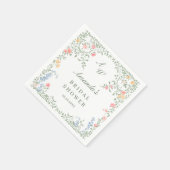 Meadow Pastel Franse Rozen Floral Vrijgezellenfees Servet (Hoek)