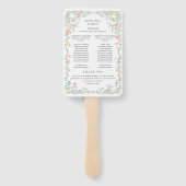Meadow Pastel Franse Rozen Floral Wedding Programm Handwaaier (Achterkant)