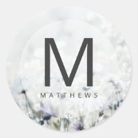 Meadow Song vervagen Wildflower Monogram Bruiloft