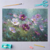 Meadow van Paarse wilde bloemen in bloei Tissuepapier (Craft)