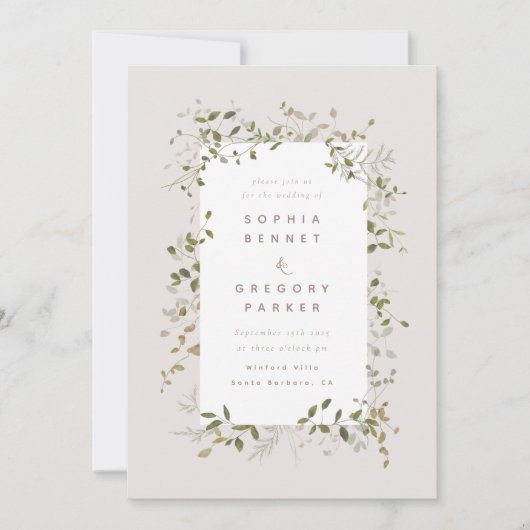 Meadow Vines Invitation Kaart (Voorkant)