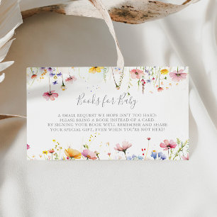 Meadow Wildflower Baby shower Boek Aanvraag Informatiekaartje