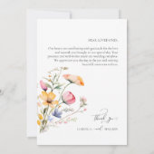 Meadow Wildflower Bruiloft Monogram Dank u kaart (Achterkant)