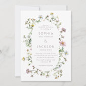 Meadow Wildflower Delicate Wedding Kaart (Voorkant)