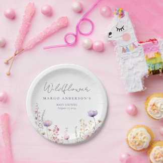 Meadow Wildflower Field Baby shower Woodland Papieren Bordje