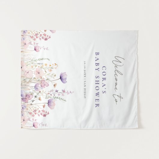 Meadow Wildflower Field Baby shower Woodland Wandkleed (Voorkant (horizontaal))