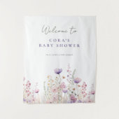 Meadow Wildflower Field Baby shower Woodland Wandkleed (Voorkant)