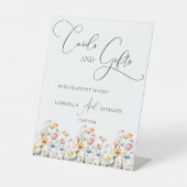 Meadow Wildflower Kaarten § Cadeaus Bruiloft Tafel Reclamebord Met Voetstuk (Voorkant)