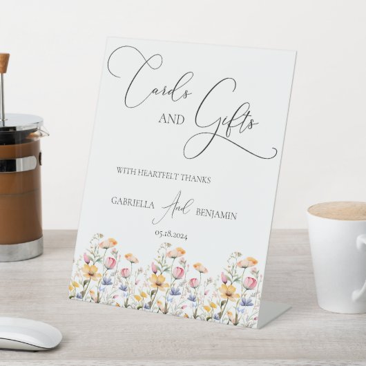 Meadow Wildflower Kaarten § Cadeaus Bruiloft Tafel Reclamebord Met Voetstuk (Insitu)