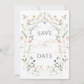Meadow Wildflower rustieke Boho foto bruiloft Save The Date (Voorkant)