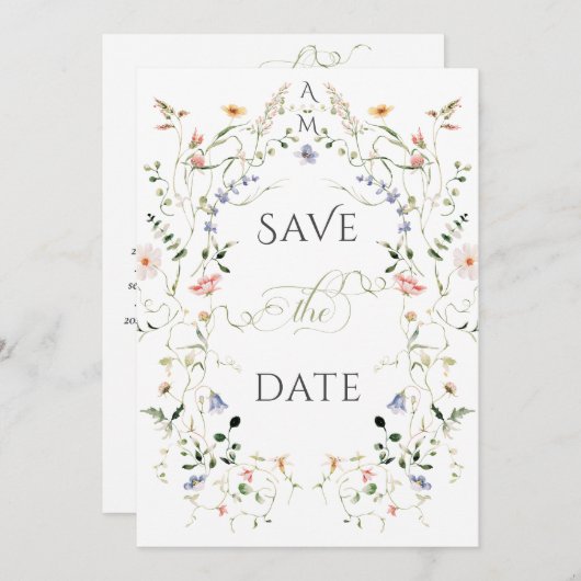 Meadow Wildflower rustieke Boho foto bruiloft Save The Date (Voorkant / Achterkant)