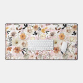 Meadow Wildflower & Vlinders Patroon Monogram Bureaumat (Keyboard & Muis)