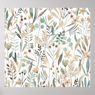 Meadow Wildflower: Waterverf charme. Poster