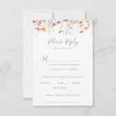 Meadow Wildflower Wedding Menu Choice RSVP (Voorkant)