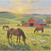 Meadowlight Morning - Square Vinyl Sticker (Voorkant)