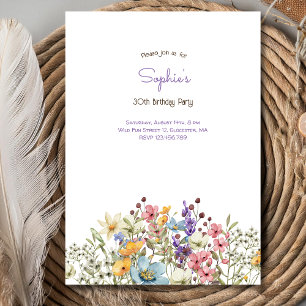 Meadows fleurs colorées adulte invitation Annivers