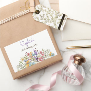 Meadows kleurrijke bloemen volwassen Verjaardag Rechthoekige Sticker