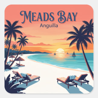 Meads Bay The Valley Anguilla Vierkante Sticker