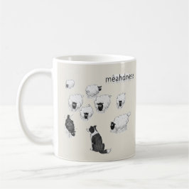 Mêahdness Funny Sheep Dog Pen Sketch Cartoon Koffiemok