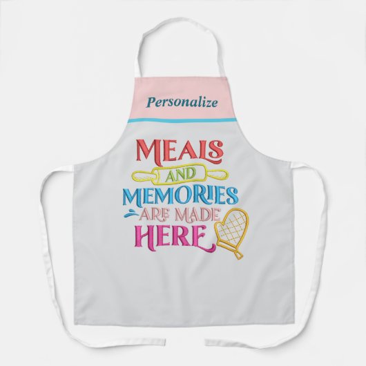 Meals Memories Kitchen Koking Citaat Vrouwen Schort (Voorkant)