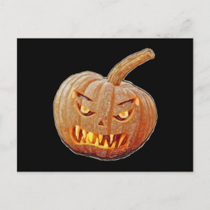 Mean and Ugly Pumpkin Face Briefkaart