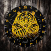 Mean Angry Gold Grizzly Tanden Verschijnen Dartbord