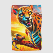 Mean Cheetah Golfhanddoek (Voorkant)