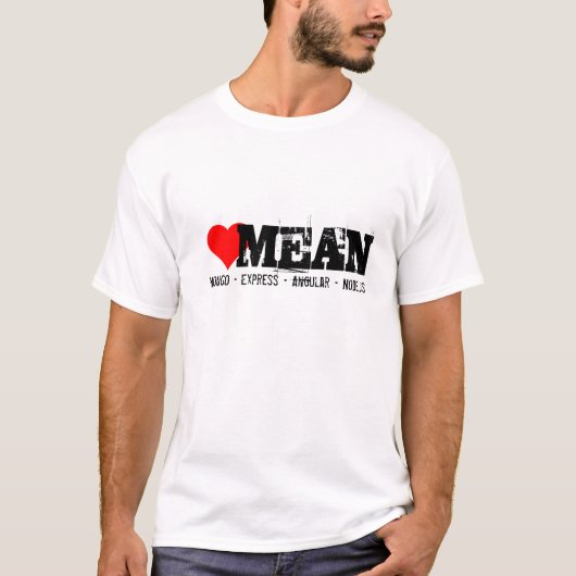 MEAN stack, mongo express, angular en node.js T-shirt (Voorkant)
