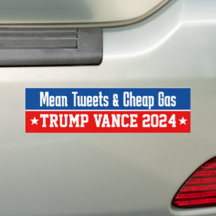 Mean Tweets Goedkoop Gas Donald Trump Vance 2024 Bumpersticker