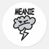 Meanie Cloud Lightning Funny  Ronde Sticker (Voorkant)