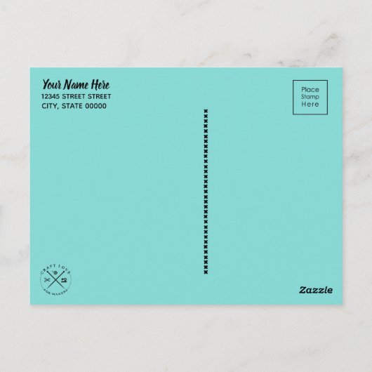 Means om te worden uitgebroed en garnalen briefkaart (Achterkant)