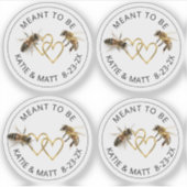 Meant to be Mini Honey Jar Bee Wedding Sticker (Voorkant)
