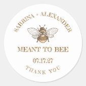 Meant To Bee Honey Jar Wedding Favor Labels (Voorkant)