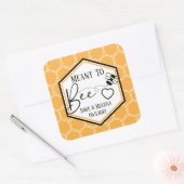 Meant to Bee Honeycomb Personalized Wedding  Vierkante Sticker (Envelop)