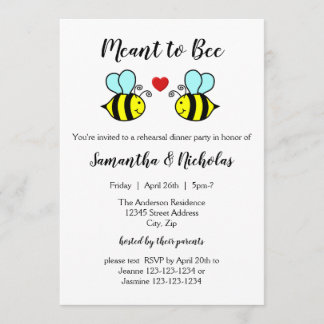 Meant to Bee - Invitation au dîner de répétition