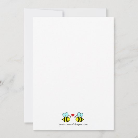 Meant to Bee - Invitation de la douche nuptiale (Dos)