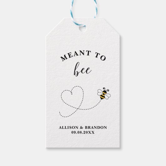 Meant to Bee Jar Label, Wedding Favor Honey Cadeaulabel (Voorkant)