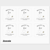 Meant to Bee Jar Label, Wedding Favor Honey Vierkante Sticker (Vel)