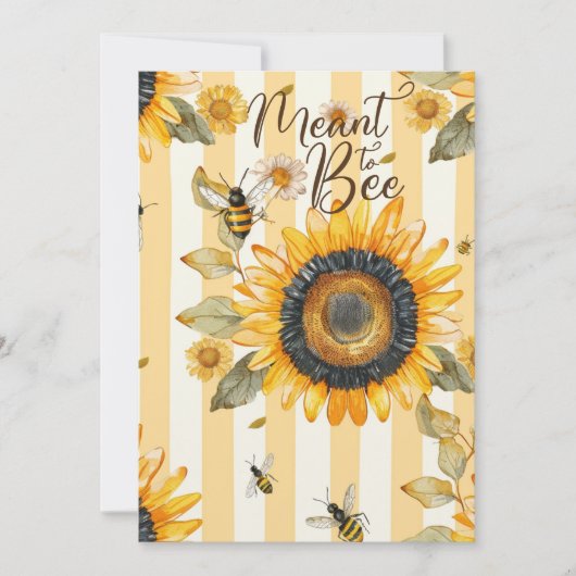 Meant to Bee Rustic Wedding Invitation (Devant)