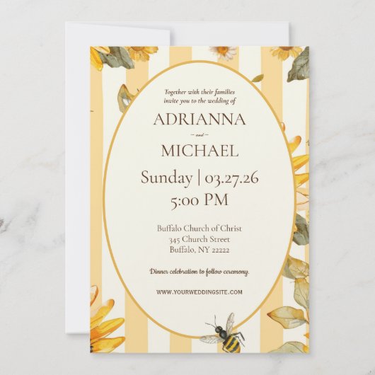 Meant to Bee Rustic Wedding Invitation (Dos)