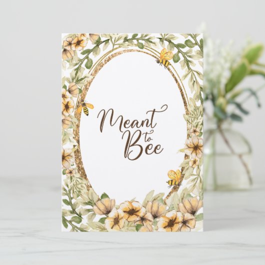 Meant to Bee Rustic Yellow Wedding Invitation (Debout devant)