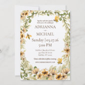 Meant to Bee Rustic Yellow Wedding Invitation Kaart (Achterkant)