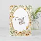 Meant to Bee Rustic Yellow Wedding Invitation Kaart (Staand voorkant)