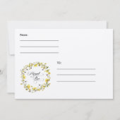 Meant to Bee Rustic Yellow Wedding RSVP Kaart (Achterkant)